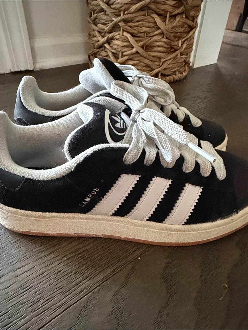 Adidas woman’s Campus Suede Sneakers - Black/White